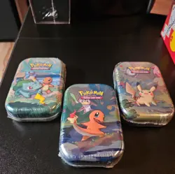 LOT OF 3 Pokemon TCG Kanto Friends Mini Tin Set - Factory Sealed! - Image 1