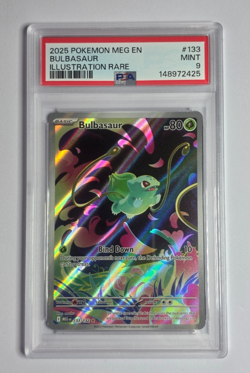 2025 Pokemon Mega Evolution Promo Bulbasaur Illustration Rare #133 PSA 9 - Image 1