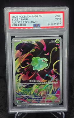 2025 Pokemon Mega Evolution Promo Bulbasaur Illustration Rare #133 PSA 9 - Image 3