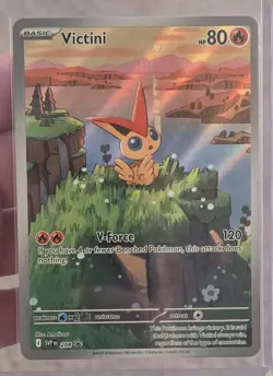 2025 Pokemon SV Black Star Promos SVP EN Victini #208 Illustration Collection - Image 1