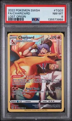 PSA 8 - 2022 Pokemon Lost Origin Charizard #TG03 - Full Art - Image 1