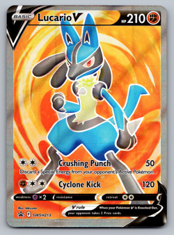 Lucario V Pokemon Sword & Shield SWSH213 Full Art Holo Black Star Promo NM - Image 1