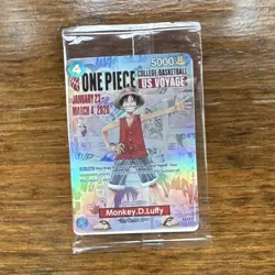 Bandai Namco One Piece CCG Monkey D. Luffy US Voyage Promo Holo Card - Image 1