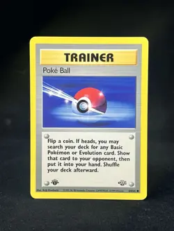 1st Edition Poke Ball 64/64 - Jungle - Common Pokemon Card - Near Mint (NM) - Image 1