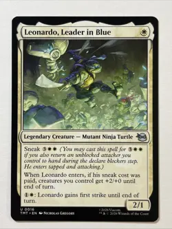 Leonardo, Leader in Blue, #16, Teenage Mutant Ninja Turtles, MTG, Regular - Image 1