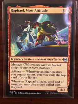 MTG Teenage Mutant Ninja Turtles #0101 Raphael, Most Attitude - Image 1