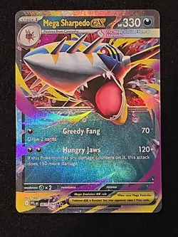 Pokemon TCG Mega Sharpedo ex 061/094 ME02: Phantasmal Flames Double Rare NM - Image 1