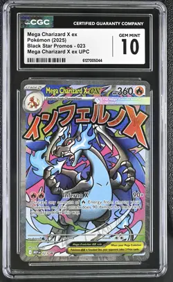 Mega Charizard X ex 2025 Pokemon Black Star Promos CGC 10 #023 - Image 1