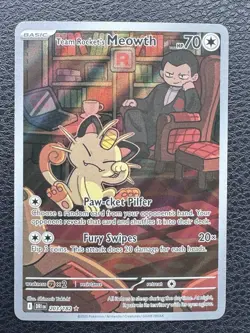 Pokemon Team Rocket's Meowth 203/182 Sv10: Destined Rivals Illustration Rare Ho… - Image 1