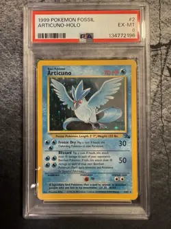 1999 POKEMON FOSSIL #2 ARTICUNO-HOLO PSA 6 - 13 Cert - Image 1