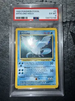1999 POKEMON FOSSIL #2 ARTICUNO-HOLO PSA 6 - 13 Cert - Image 2