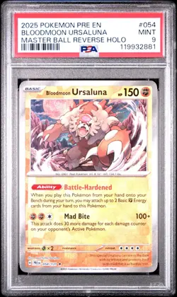 2025 POKEMON PRE EN-PRISMATIC EVOLUTIONS #054 BLOODMOON URSALUNA PSA 9 - Image 1