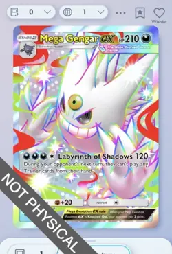 Pokemon TCG Pocket - Mega Gengar EX Shiny 2 ⭐⭐, Mega Shine - Digital - Image 1
