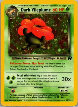 Dark Vileplume 13/82 Holo Rare Team Rocket Pokemon NM - Image 1