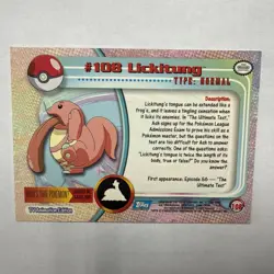 Lickitung #108 Pokemon 2000 Topps TV - Image 2