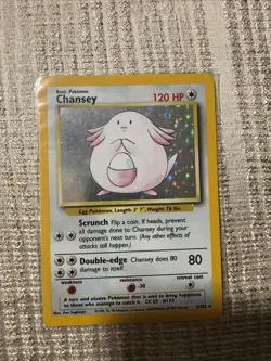 Pokemon Chansey 3/102 Base Set 120 HP Holo Rare Wizards 1999 English - Image 1
