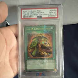 Konami Yu-Gi-Oh! Pot of Extravagance RA01-EN059 QCSR PSA 10 POP 13 - Image 1