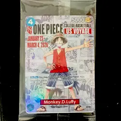 Bandai One Piece CCG Monkey D. Luffy US Voyage P-055 College Basketball - Image 1