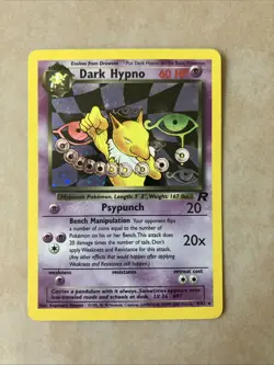 1999-2000 Pokemon Dark Hypno TCG Holo Rare Card 9/82 Team Rocket - Image 1