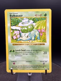 NM Bulbasaur Shadowless Base Set BSS 44/102 Pokemon Card - Image 1