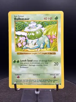 NM Bulbasaur Shadowless Base Set BSS 44/102 Pokemon Card - Image 3