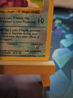 Pokemon Squirtle TCG Base Set Shadowless Common Card 63/102 NM - Image 4