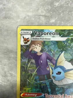Vaporeon TG02/TG30 Trainer Gallery Holo Silver Tempest Pokemon Card MP - Image 2