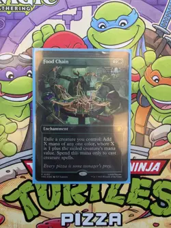 MTG TMNT Pizza Exclusive - Food Chain Borderless Foil - Image 1