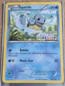 STAMPED Squirtle Build-A-Bear Workshop Exclusive Promo Pokemon 14/101 NM+ - Image 1