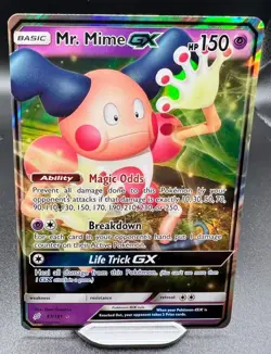 Pokemon Mr. Mime GX #67/181 2019 Sun & Mmoon Team Up Ultra Rare Holo LP - Image 1