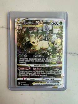 Pokemon TCG Leafeon VSTAR Crown Zenith Holo Ultra Rare Near Mint Condition - Image 1