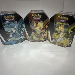 Set Of 3 Pokemon TCG Jolteon V Flareon V Vaporeon V Tins Sealed Eeveelutions 820650829055 - Image 4