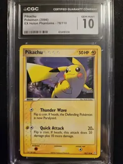 Pikachu Holon Phantoms 78/110 Reverse Holo Common CGC 10 2006 Pokemon TCG - Image 1