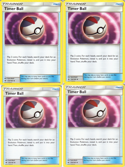 4x Timer Ball - Pokemon TCG Sun & Moon 134/149 Uncommon Near Mint NM - Image 1