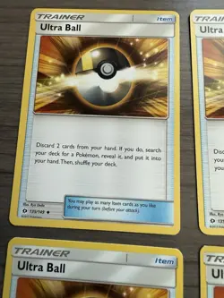 Pokemon TCG Trainer Ultra Ball 135/149 Set Of 4 Sun And Moon LP - Image 2