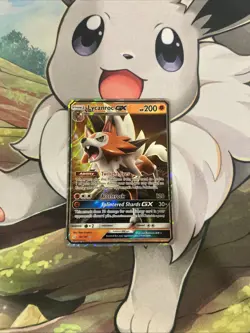 Pokemon TCG Lycanroc GX 82/181 Sun & Moon Team Up Ultra Rare Holo NM - Image 1