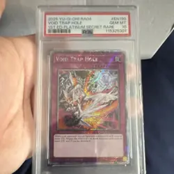 Yu-Gi-Oh! Void Trap Hole RA04-EN190 Platinum Secret Rare PSA 10 1st Ed POP 1 - Image 1