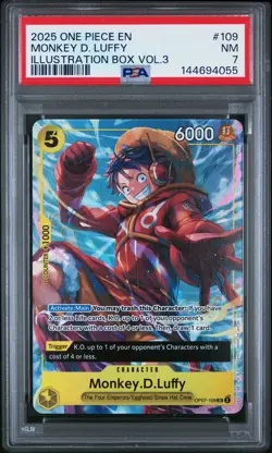 Monkey D. Luffy OP07-109 2025 One Piece Promos #109 Illustration Box Vol.3 PSA 7 - Image 1