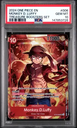 Monkey.D.Luffy (Treasure Booster Set) ST10-006 One Piece Promotion Cards PSA 10 - Image 1