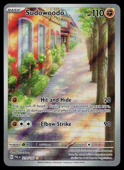 Pokemon Card - Sudowoodo Paldea Evolved 219/193 Holo Illustration Rare - Image 1