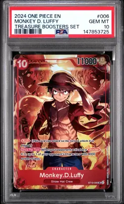 Monkey.D.Luffy (Treasure Booster Set) ST10-006 One Piece Promotion Cards PSA 10 - Image 1