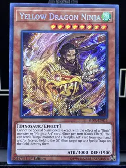 Yu-Gi-Oh Card - SHVA-EN013 - YELLOW DRAGON NINJA (secret rare holo) - NM Holo - Image 3