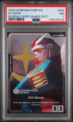 2025 EX Base EXBP-005 Gundam TCG Bandai Card Games Fest PSA 7 - Image 1