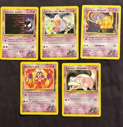 Vintage 2000 Pokemon TCG Gym Challenge Sabrina’s 5 Card Lot Wotc Gastly Jynx - Image 1