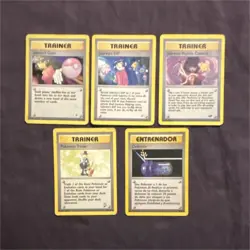 Vintage 2000 Pokemon TCG Trainer 5 Card Lot Gaze ESP Psychic 1 Spanish wotc - Image 1