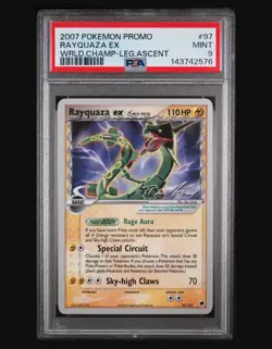 2007 Pokemon Card Rayquaza ex 97/101 PSA 9 MINT World Champion Promo NEW CERT - Image 1