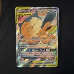 Pokemon Eevee & Snorlax GX TAG TEAM Promo Holo SM169 Team Up HP 270 Basic Card - Image 1