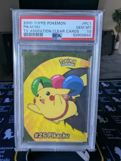 2000 Topps Pokemon TV Animation Clear Cards Full Set #PC1-#PC10 PSA10 Low Pop 5 - Image 1