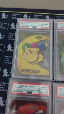 2000 Topps Pokemon TV Animation Clear Cards Full Set #PC1-#PC10 PSA10 Low Pop 5 - Image 2