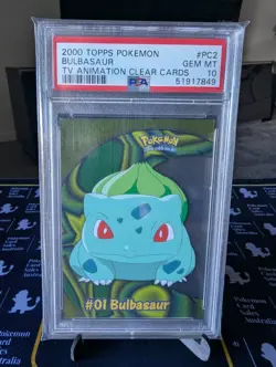 2000 Topps Pokemon TV Animation Clear Cards Full Set #PC1-#PC10 PSA10 Low Pop 5 - Image 3
